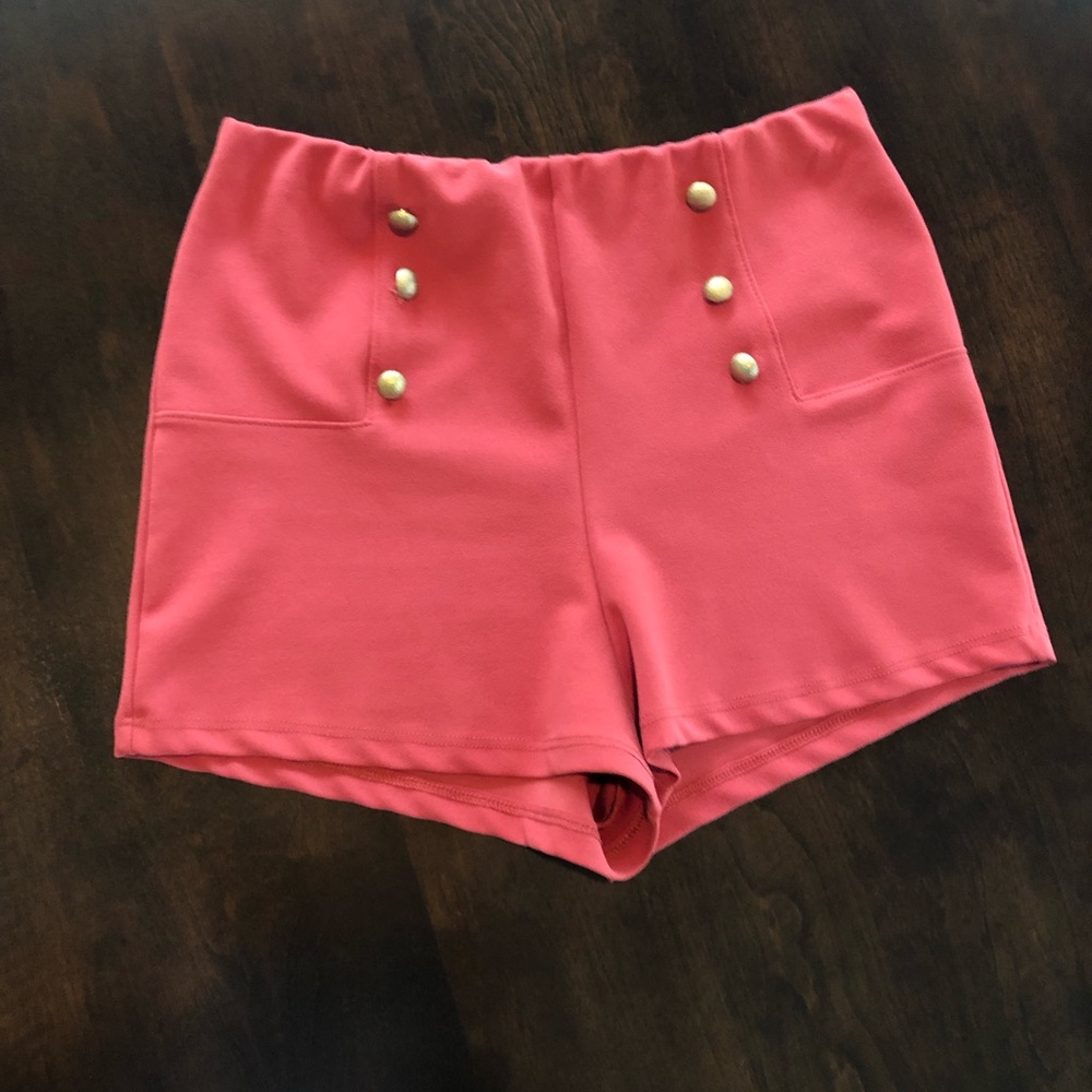 Coral & Gold Shorts